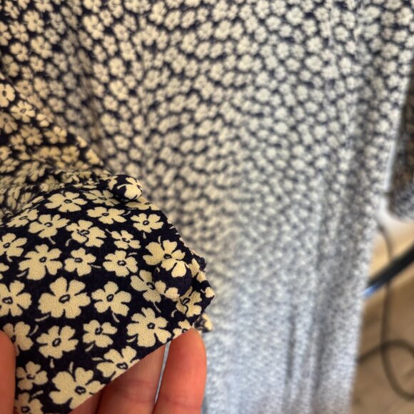 Reformation Josephine Midi Dress Floral Pattern Navy Blue size 2 - Picture 7 of 13